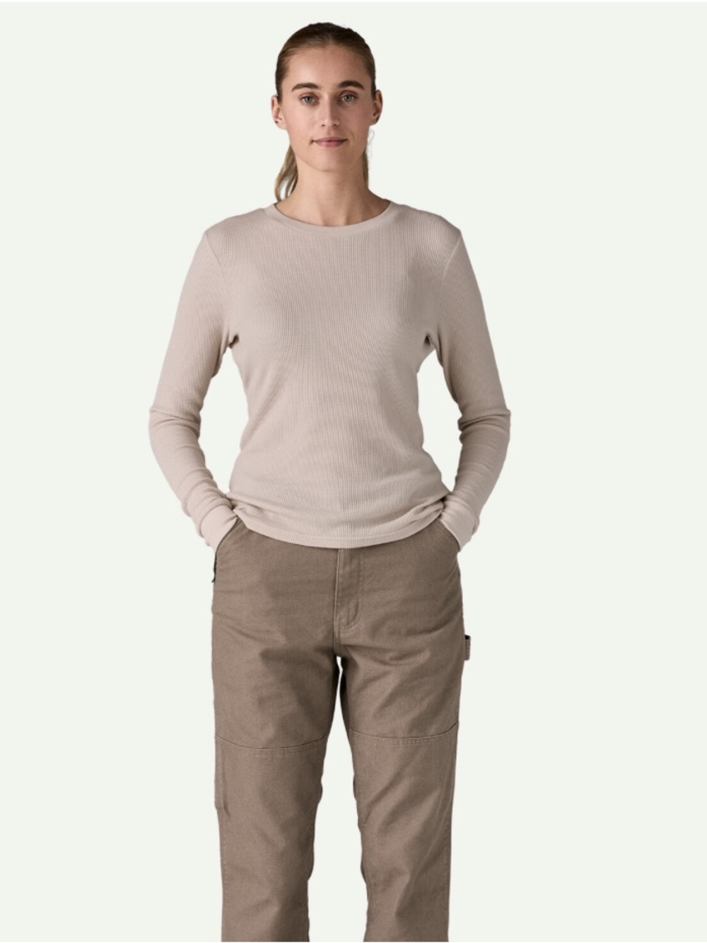 Patagonia Women's Work Waffle Crew Neck Color Pumice